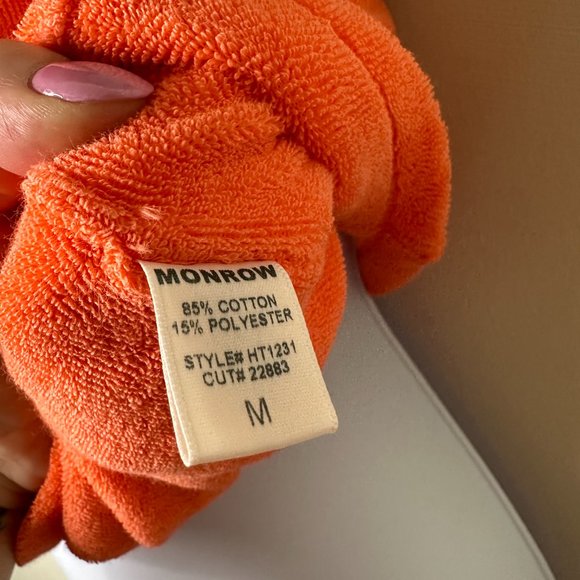 MONROW Georgia Peach Terry Cloth Cropped Tank Women's Medium NEW - Picture 4 of 7